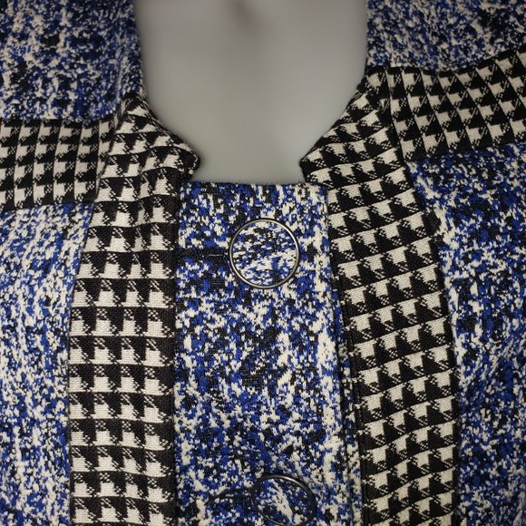 Cabi 21 Club Jacket Blue Jacquard Houndstooth Size Medium - Picture 3 of 12